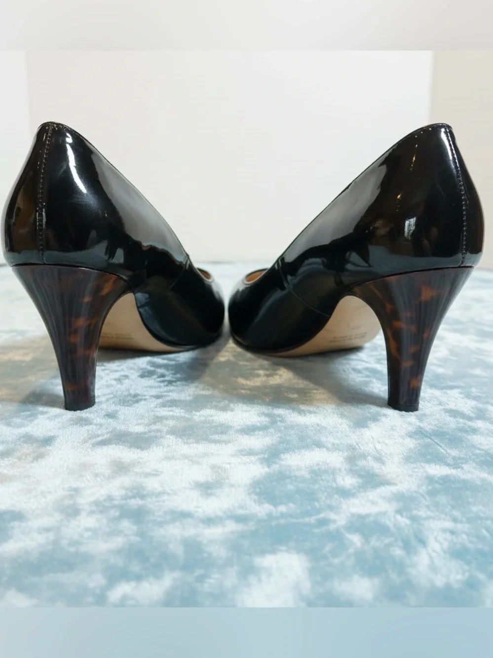 Hand Made In Italy Patent Leather Pumps. EU 39 3” Tortoise shell heels Anyi Lu
